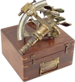 Sextant Décomarine 20 cm dans son vieux coffret