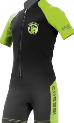 Shorty de Natation enfant Cressi Little Shark - 2 mm - Black/Lime