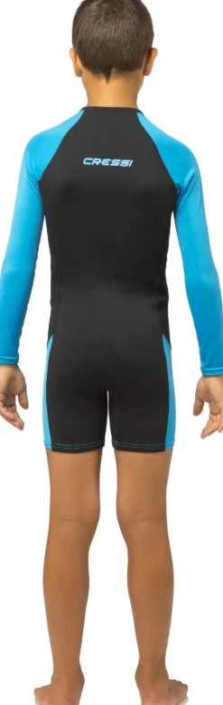 Shorty de Natation enfant Cressi Little Shark L.S - 2 mm - Black/Blue