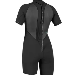 Shorty femme manches courtes O'neill Reactor 2 mm back zip Noir