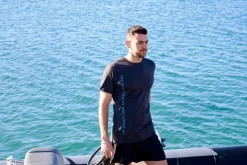Tee shirt Beuchat - Gris Titanium / Bleu Atoll