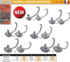 Tete Jig Power Football Hameçons 1/0