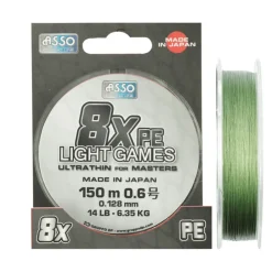 Tresse 8 brins verte Asso Light Game 8xPE Verte