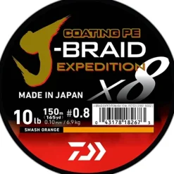 Tresse Daiwa J-Braid Expedition X 8 Smash Orange - 150 M