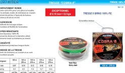 Tresse Flashmer Cobra 8 Grise 135 m