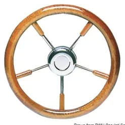 Volant  Osculati avec couronne en acajou, vernis polyuréthanes